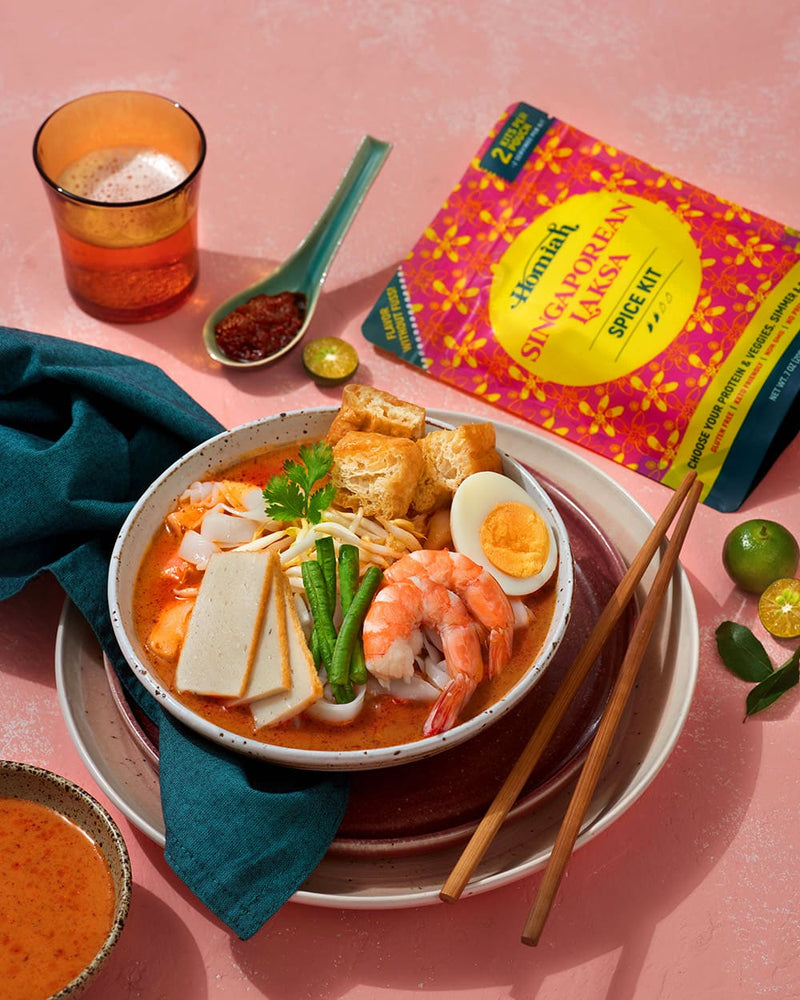 Homiah Singaporean Laksa Spice Kit,  Meal Kit, or Rempah. Small batch, Non GMO Laksa.